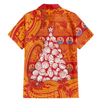 French Polynesia Christmas Hawaiian Shirt Seashell Xmas Tree Tribal Waves - Polynesian Pride