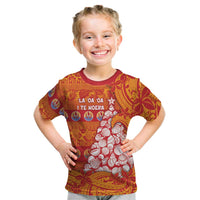 French Polynesia Christmas Kid T Shirt Seashell Xmas Tree Tribal Waves - Polynesian Pride