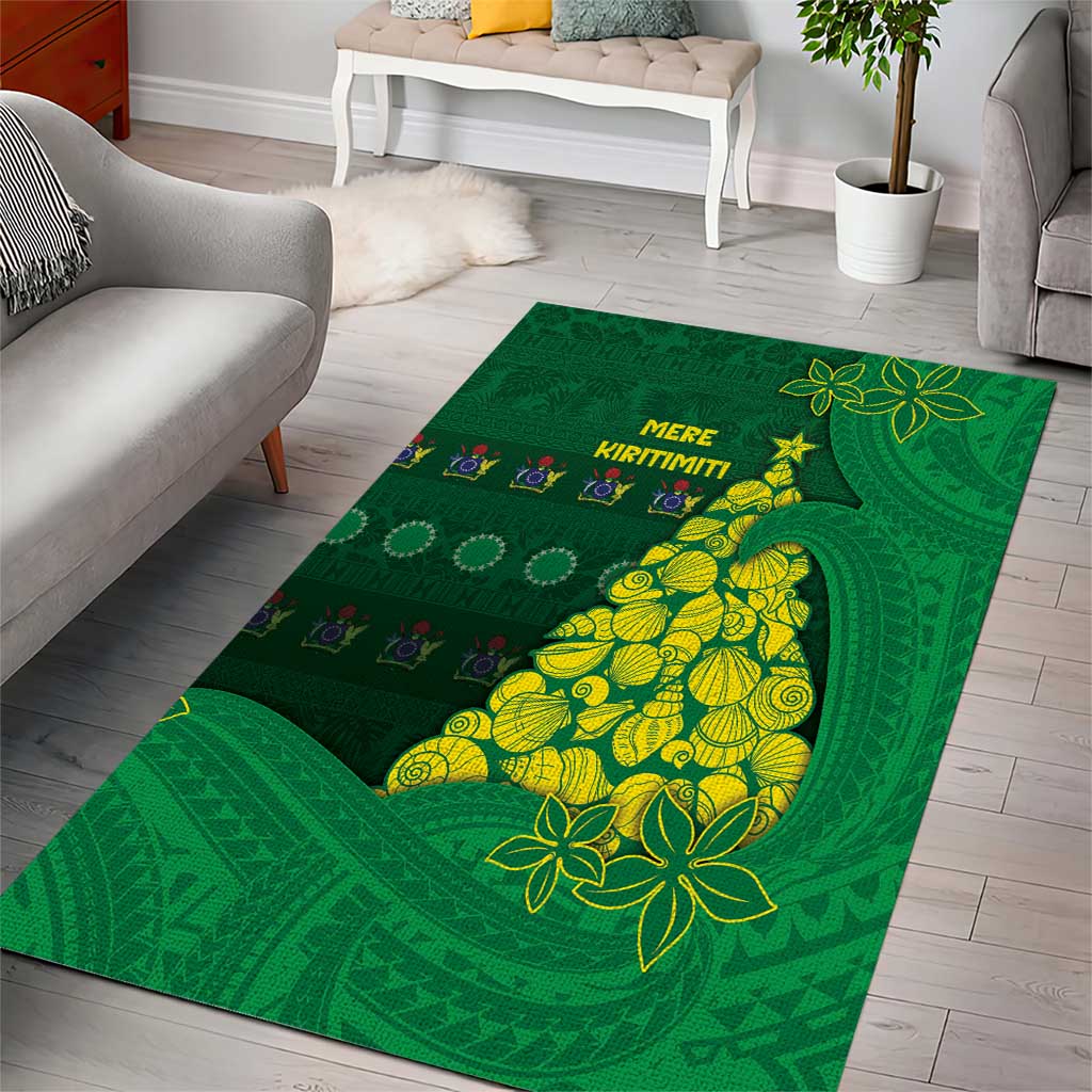 Cook Islands Christmas Area Rug Seashell Xmas Tree Tribal Waves - Polynesian Pride