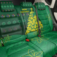 Cook Islands Christmas Back Car Seat Cover Seashell Xmas Tree Tribal Waves - Polynesian Pride