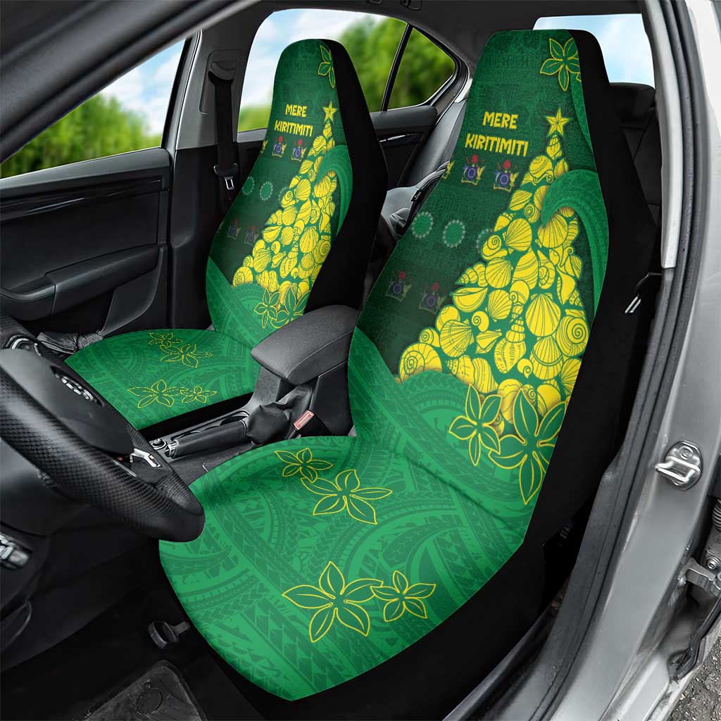 Cook Islands Christmas Car Seat Cover Seashell Xmas Tree Tribal Waves - Polynesian Pride