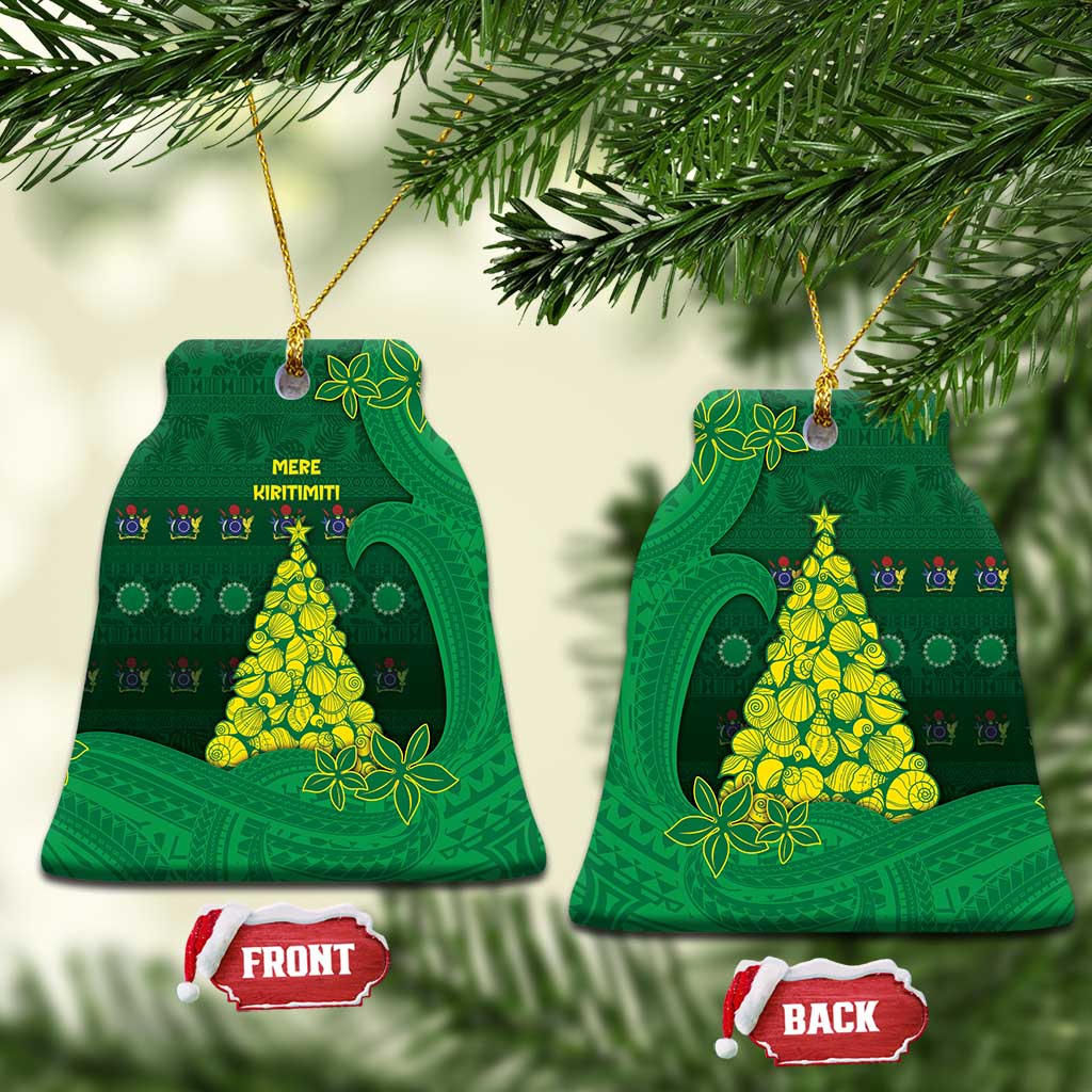 Cook Islands Christmas Ceramic Ornament Seashell Xmas Tree Tribal Waves - Polynesian Pride