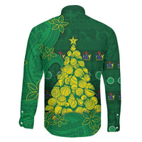 Cook Islands Christmas Family Matching Off The Shoulder Long Sleeve Dress and Hawaiian Shirt Seashell Xmas Tree Tribal Waves DT05 - Polynesian Pride