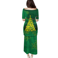 Cook Islands Christmas Family Matching Puletasi and Hawaiian Shirt Seashell Xmas Tree Tribal Waves - Polynesian Pride