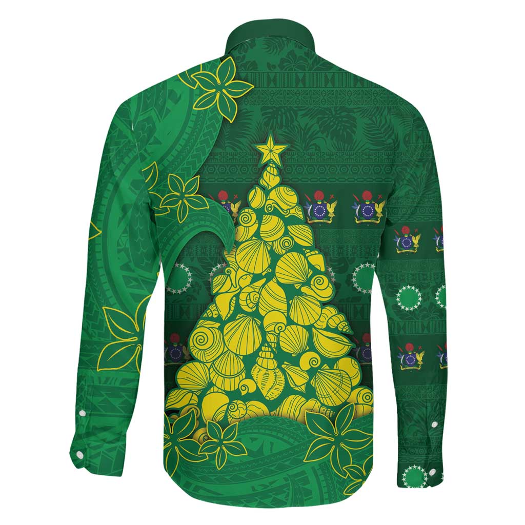 Cook Islands Christmas Family Matching Summer Maxi Dress and Hawaiian Shirt Seashell Xmas Tree Tribal Waves DT05 - Polynesian Pride