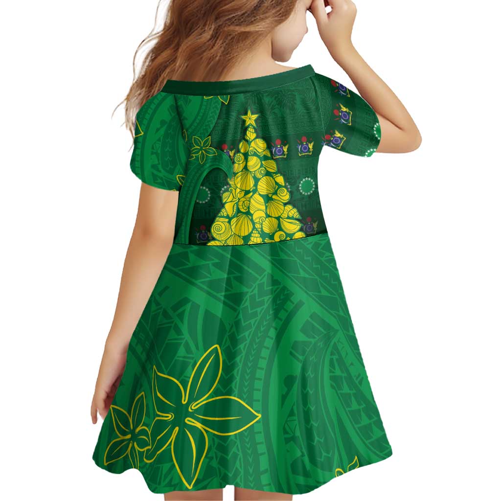 Cook Islands Christmas Family Matching Tank Maxi Dress and Hawaiian Shirt Seashell Xmas Tree Tribal Waves DT05 - Polynesian Pride