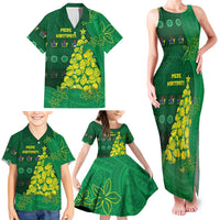 Cook Islands Christmas Family Matching Tank Maxi Dress and Hawaiian Shirt Seashell Xmas Tree Tribal Waves DT05 - Polynesian Pride