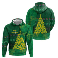 Cook Islands Christmas Hoodie Seashell Xmas Tree Tribal Waves - Polynesian Pride