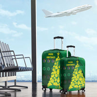 Cook Islands Christmas Luggage Cover Seashell Xmas Tree Tribal Waves - Polynesian Pride