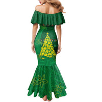 Cook Islands Christmas Mermaid Dress Seashell Xmas Tree Tribal Waves - Polynesian Pride
