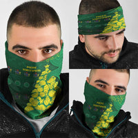 Cook Islands Christmas Neck Gaiter Seashell Xmas Tree Tribal Waves - Polynesian Pride