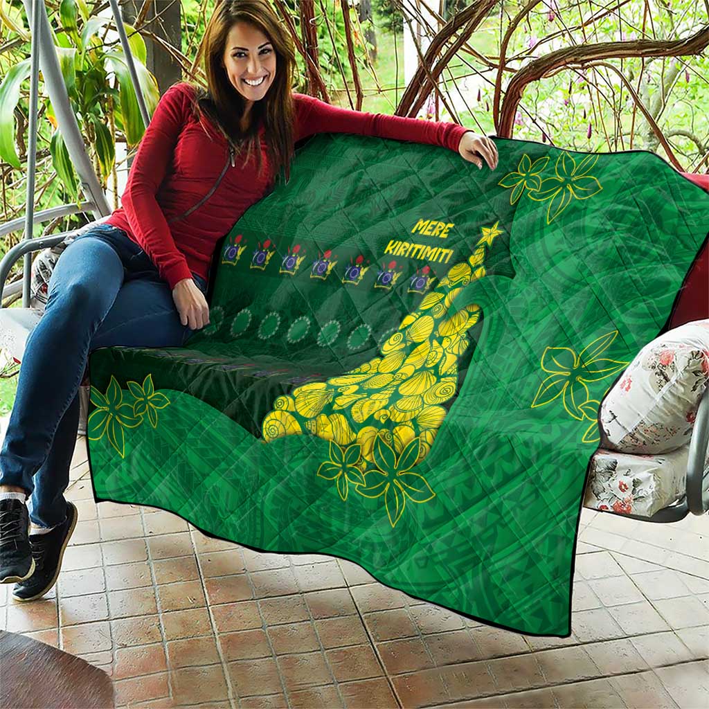 Cook Islands Christmas Quilt Seashell Xmas Tree Tribal Waves - Polynesian Pride