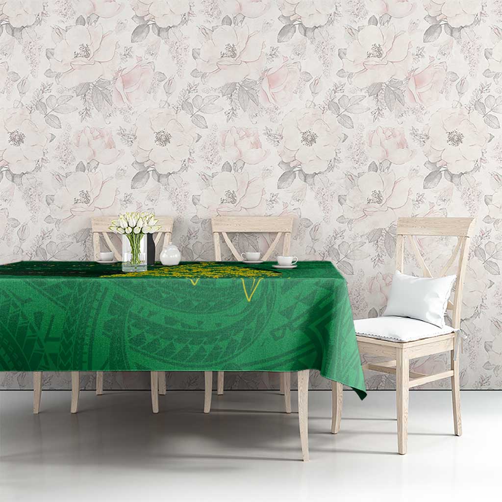 Cook Islands Christmas Tablecloth Seashell Xmas Tree Tribal Waves - Polynesian Pride