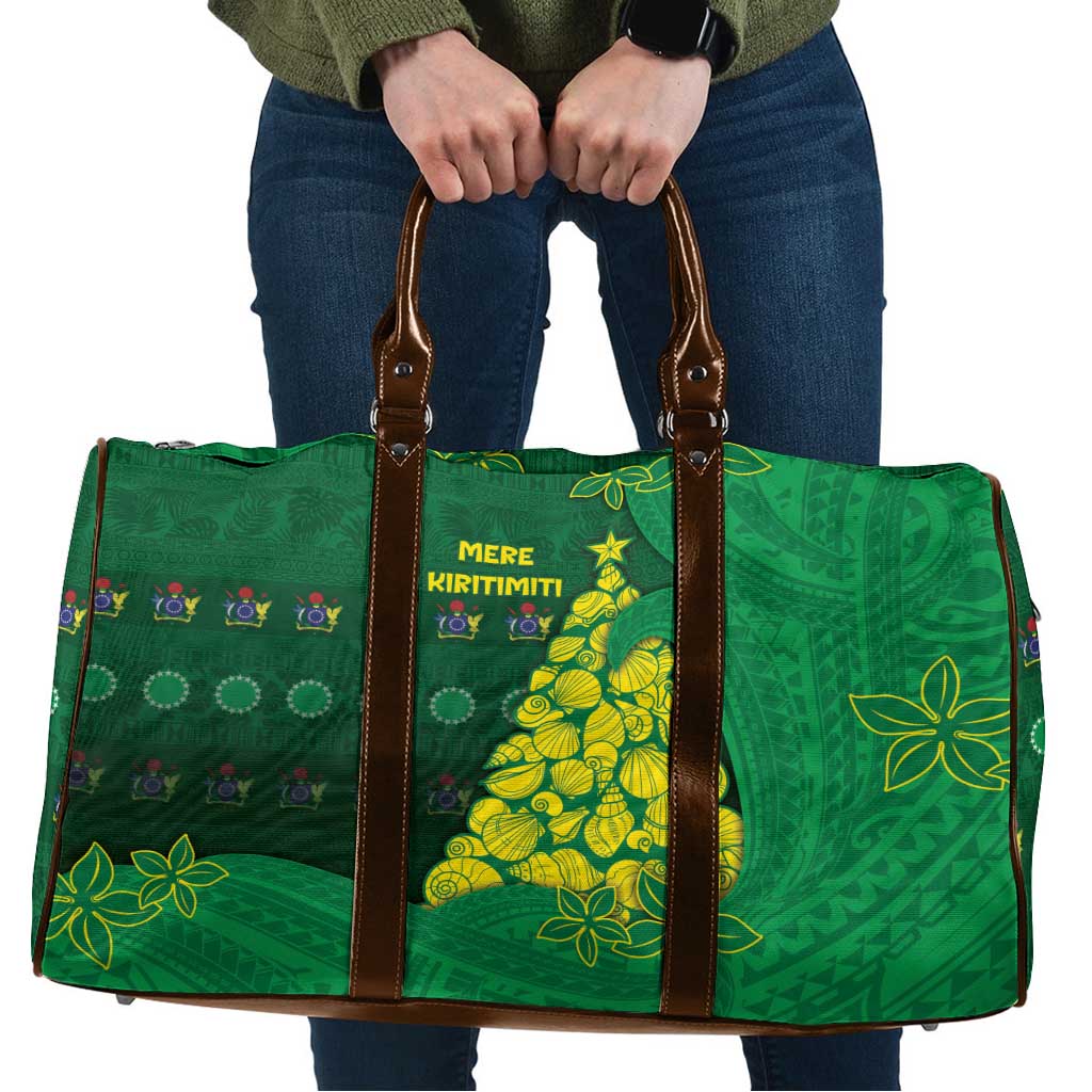 Cook Islands Christmas Travel Bag Seashell Xmas Tree Tribal Waves - Polynesian Pride