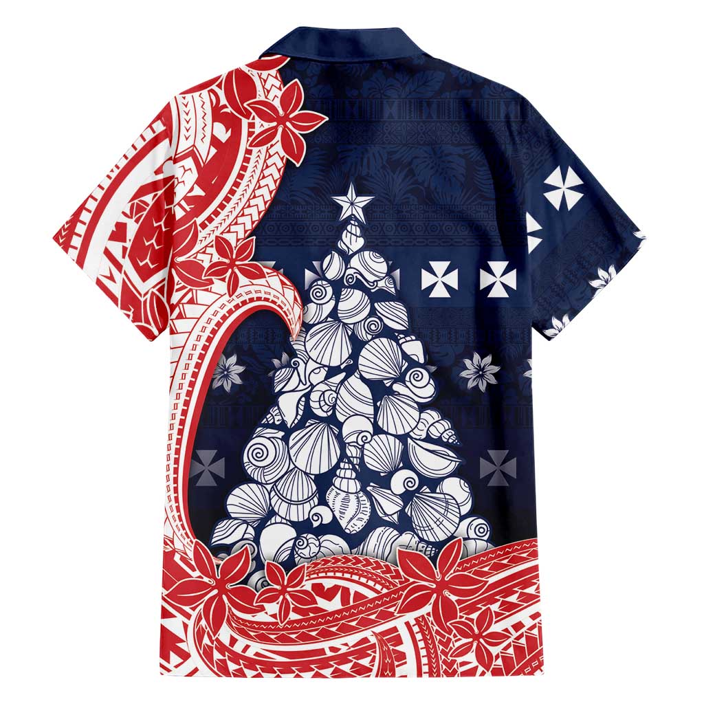 Wallis And Futuna Christmas Family Matching Long Sleeve Bodycon Dress and Hawaiian Shirt Seashell Xmas Tree Tribal Waves DT05 - Polynesian Pride