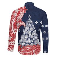 Wallis And Futuna Christmas Family Matching Mermaid Dress and Hawaiian Shirt Seashell Xmas Tree Tribal Waves DT05 - Polynesian Pride