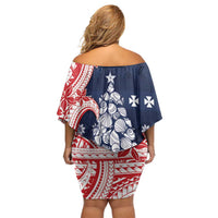 Wallis And Futuna Christmas Family Matching Off Shoulder Short Dress and Hawaiian Shirt Seashell Xmas Tree Tribal Waves DT05 - Polynesian Pride