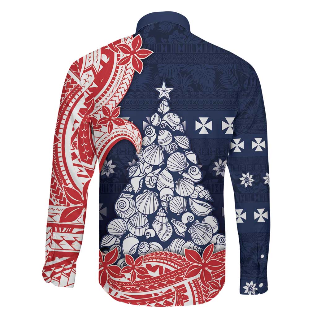 Wallis And Futuna Christmas Family Matching Tank Maxi Dress and Hawaiian Shirt Seashell Xmas Tree Tribal Waves DT05 - Polynesian Pride