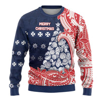 Wallis And Futuna Christmas Ugly Christmas Sweater Seashell Xmas Tree Tribal Waves DT05 - Polynesian Pride