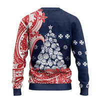 Wallis And Futuna Christmas Ugly Christmas Sweater Seashell Xmas Tree Tribal Waves DT05 - Polynesian Pride