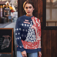 Wallis And Futuna Christmas Ugly Christmas Sweater Seashell Xmas Tree Tribal Waves DT05 - Polynesian Pride