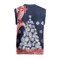 Wallis And Futuna Christmas Knitted V-Neck Vest Seashell Xmas Tree Tribal Waves DT05 - Polynesian Pride
