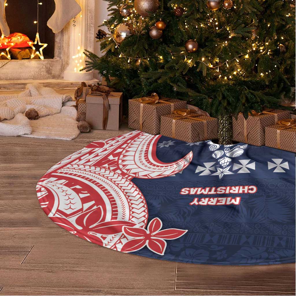 Wallis And Futuna Christmas Tree Skirt Seashell Xmas Tree Tribal Waves - Polynesian Pride