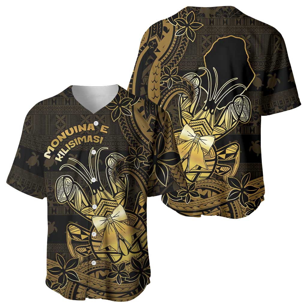 Niue Christmas Baseball Jersey Niuean Crab Xmas Tribal Waves - Polynesian Pride
