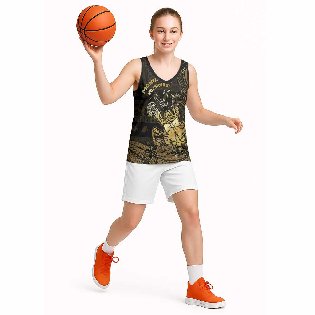 Niue Christmas Basketball Jersey Niuean Crab Xmas Tribal Waves - Polynesian Pride