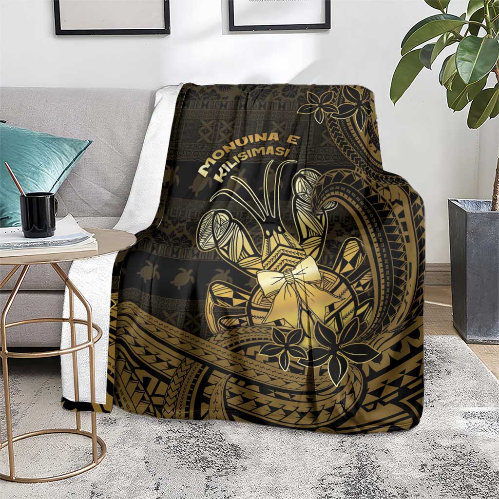 Niue Christmas Blanket Niuean Crab Xmas Tribal Waves - Polynesian Pride