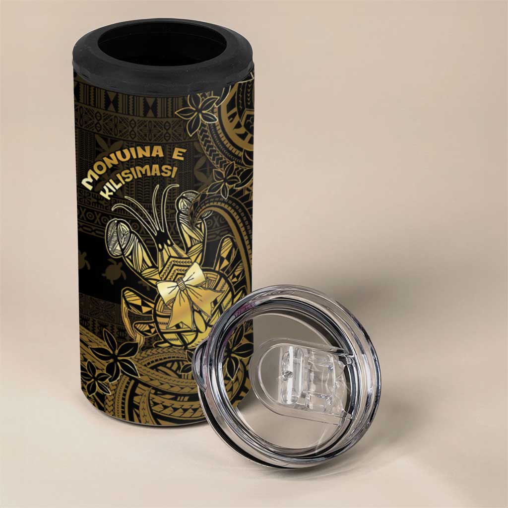 Niue Christmas 4 in 1 Can Cooler Tumbler Niuean Crab Xmas Tribal Waves - Polynesian Pride