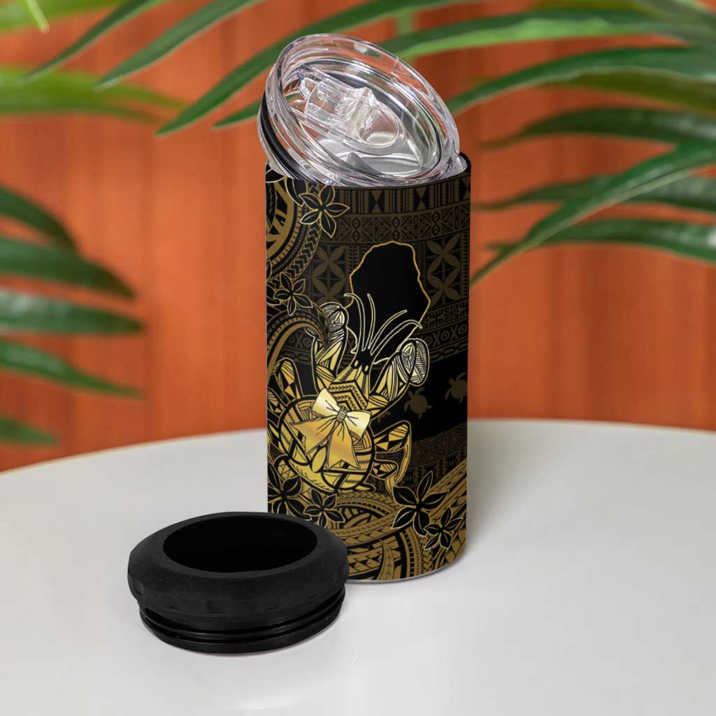 Niue Christmas 4 in 1 Can Cooler Tumbler Niuean Crab Xmas Tribal Waves - Polynesian Pride