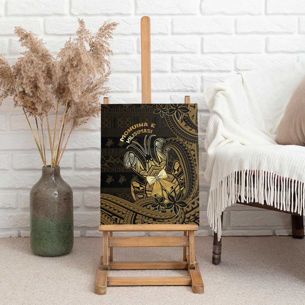 Niue Christmas Canvas Wall Art Niuean Crab Xmas Tribal Waves - Polynesian Pride