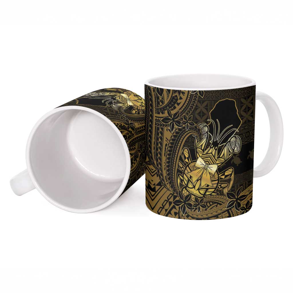 Niue Christmas Ceramic Mug Niuean Crab Xmas Tribal Waves - Polynesian Pride
