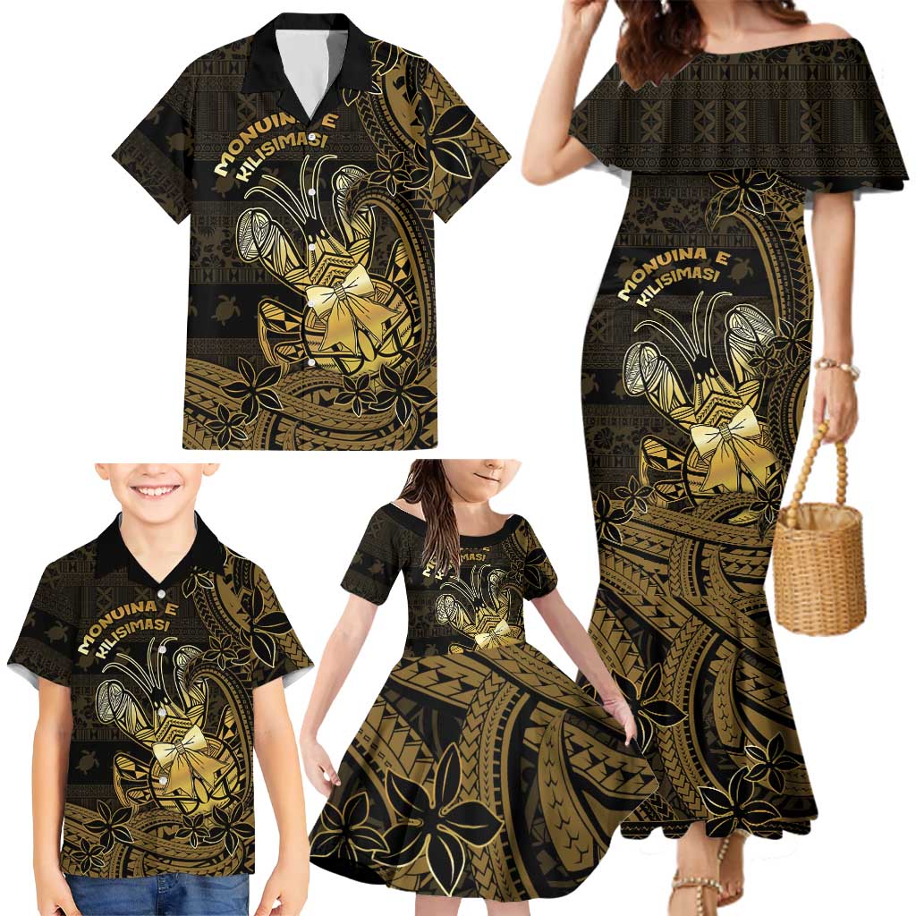 Niue Christmas Family Matching Mermaid Dress and Hawaiian Shirt Niuean Crab Xmas Tribal Waves DT05 - Polynesian Pride
