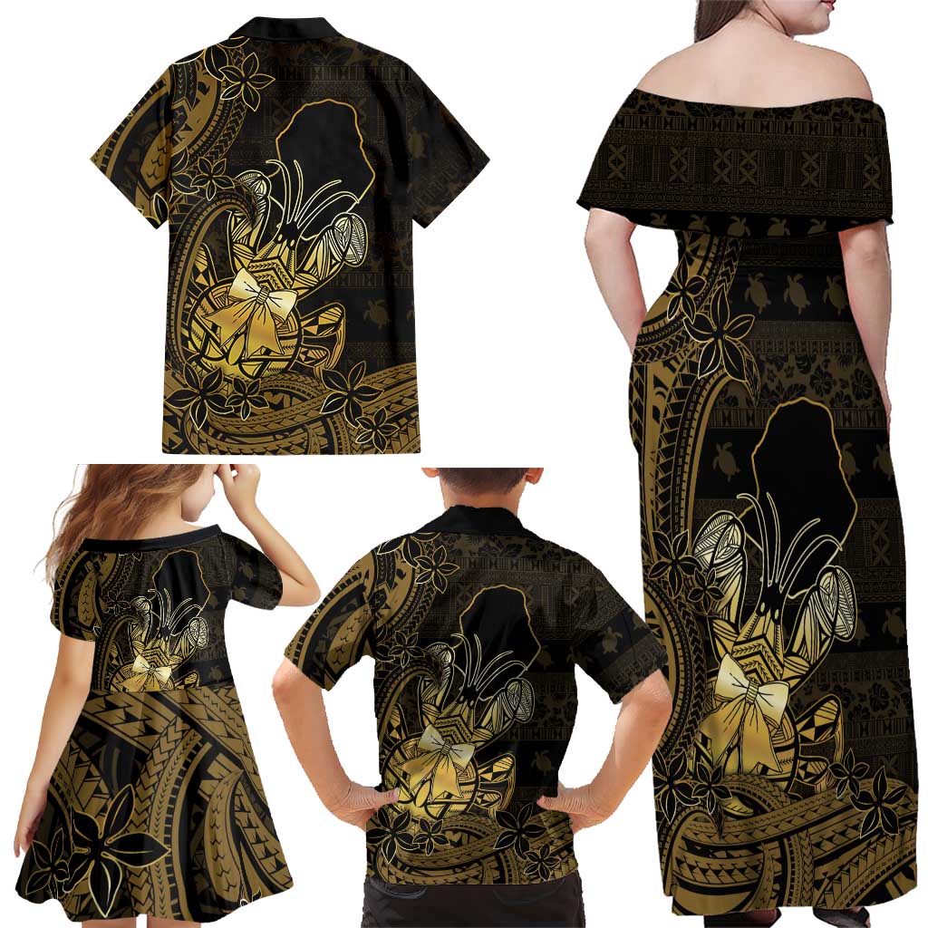 Niue Christmas Family Matching Off Shoulder Maxi Dress and Hawaiian Shirt Niuean Crab Xmas Tribal Waves DT05 - Polynesian Pride