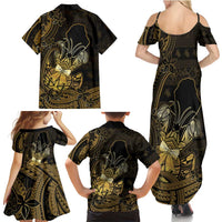 Niue Christmas Family Matching Summer Maxi Dress and Hawaiian Shirt Niuean Crab Xmas Tribal Waves DT05 - Polynesian Pride
