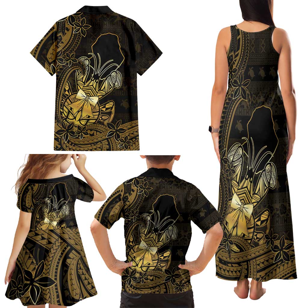 Niue Christmas Family Matching Tank Maxi Dress and Hawaiian Shirt Niuean Crab Xmas Tribal Waves DT05 - Polynesian Pride