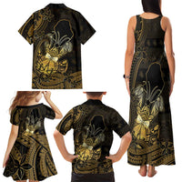 Niue Christmas Family Matching Tank Maxi Dress and Hawaiian Shirt Niuean Crab Xmas Tribal Waves DT05 - Polynesian Pride