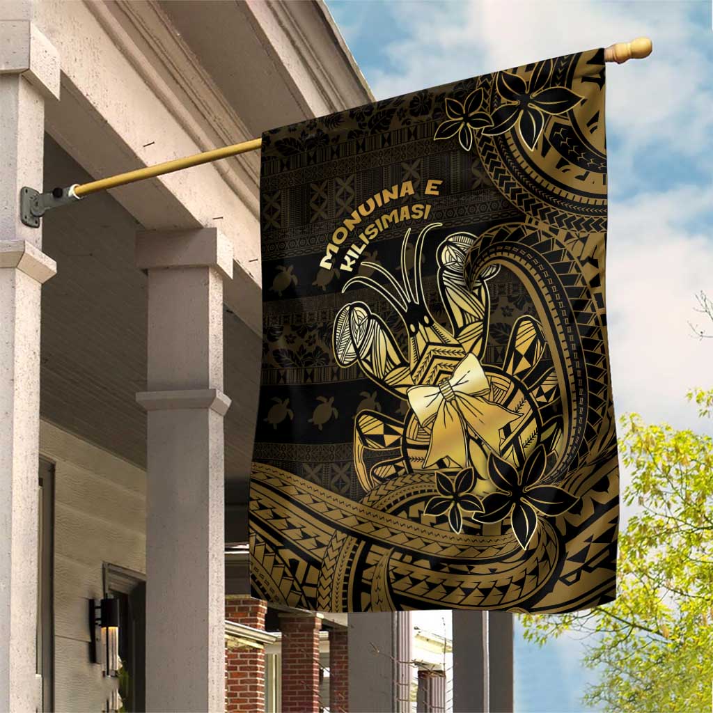 Niue Christmas Garden Flag Niuean Crab Xmas Tribal Waves DT05 House Flag Gold - Polynesian Pride