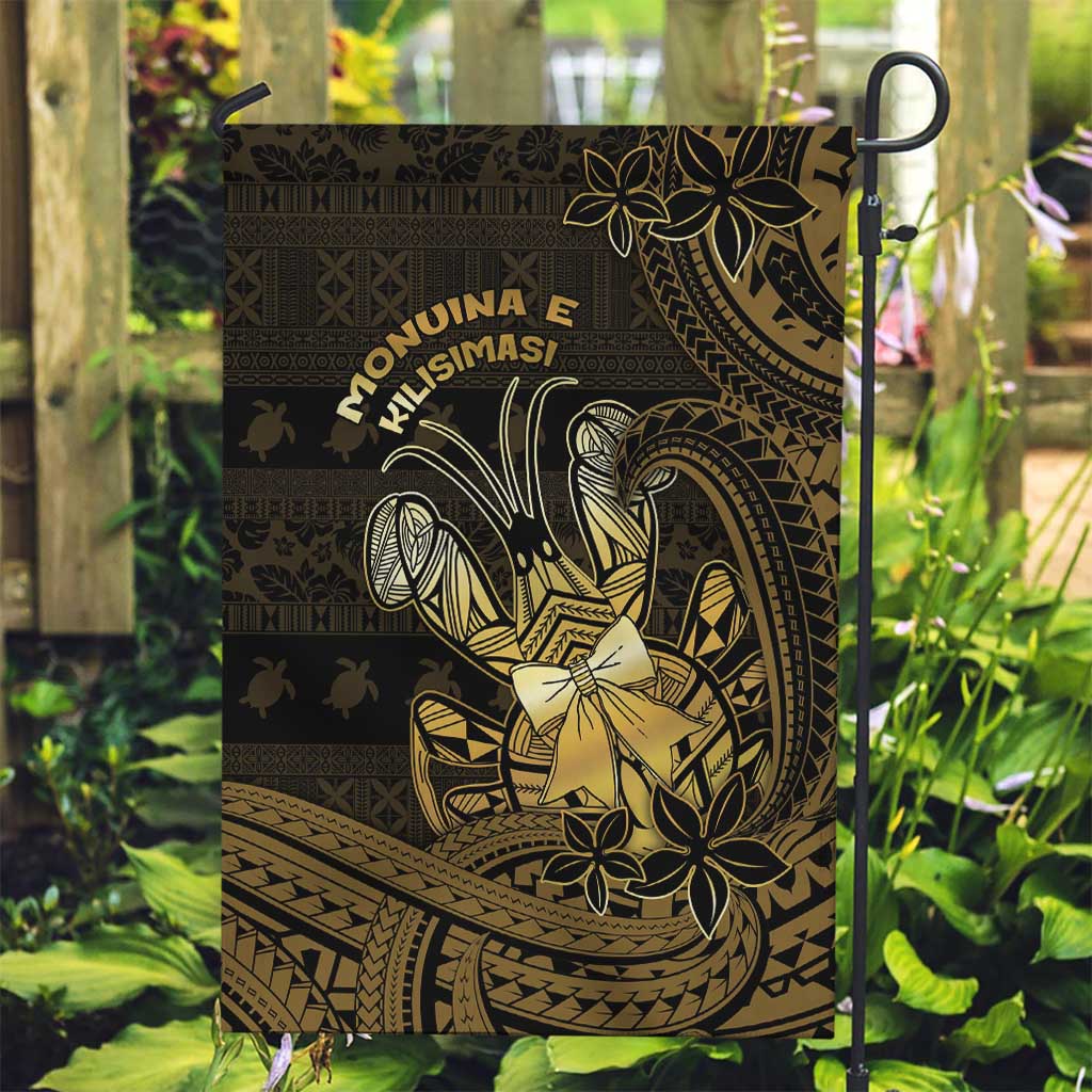 Niue Christmas Garden Flag Niuean Crab Xmas Tribal Waves DT05 Garden Flag Gold - Polynesian Pride