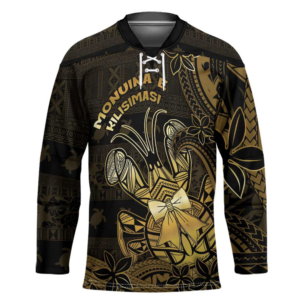 Niue Christmas Hockey Jersey Niuean Crab Xmas Tribal Waves - Polynesian Pride