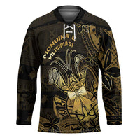 Niue Christmas Hockey Jersey Niuean Crab Xmas Tribal Waves - Polynesian Pride