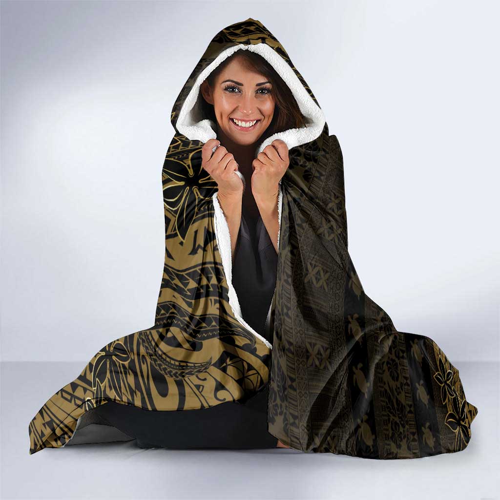 Niue Christmas Hooded Blanket Niuean Crab Xmas Tribal Waves - Polynesian Pride