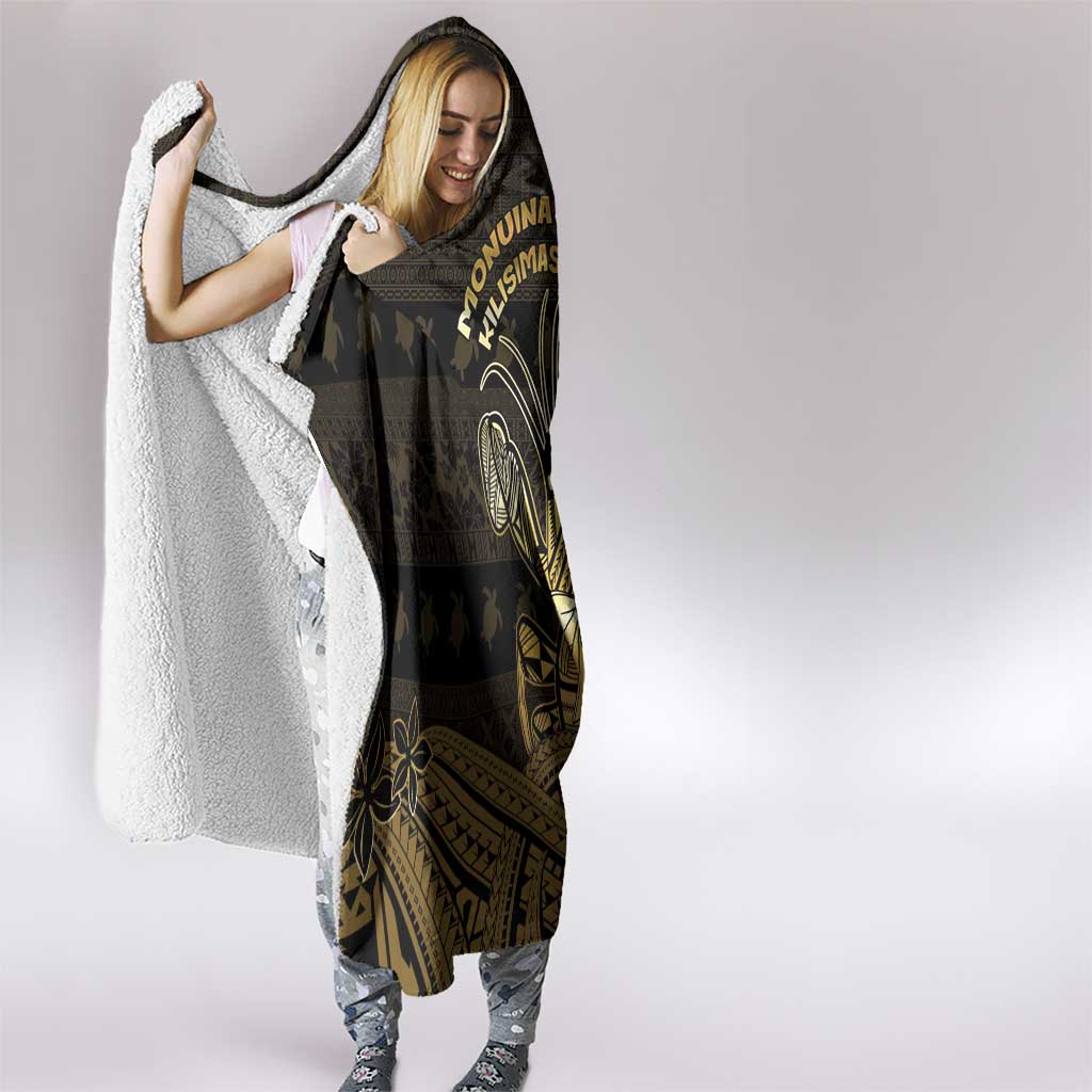 Niue Christmas Hooded Blanket Niuean Crab Xmas Tribal Waves - Polynesian Pride