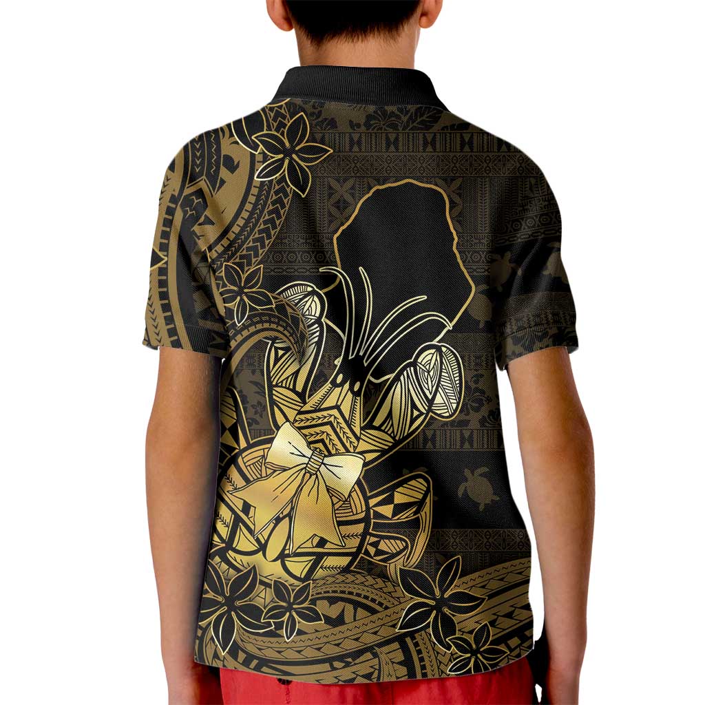 Niue Christmas Kid Polo Shirt Niuean Crab Xmas Tribal Waves - Polynesian Pride