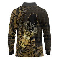 Niue Christmas Long Sleeve Polo Shirt Niuean Crab Xmas Tribal Waves - Polynesian Pride