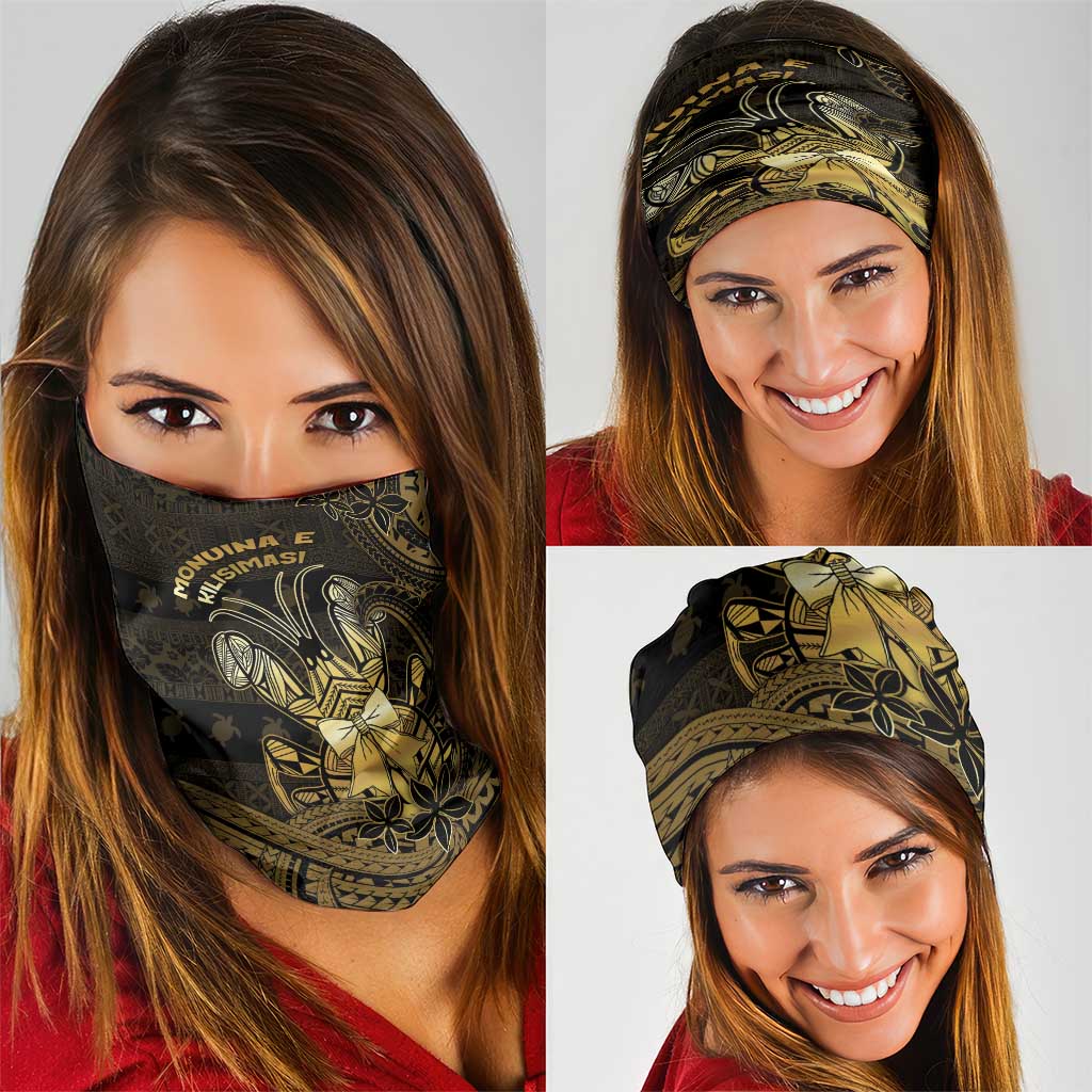 Niue Christmas Neck Gaiter Niuean Crab Xmas Tribal Waves - Polynesian Pride