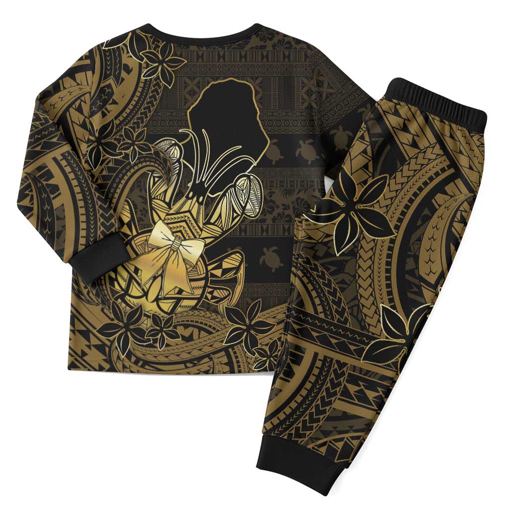 Niue Christmas Pajama Set Niuean Crab Xmas Tribal Waves - Polynesian Pride