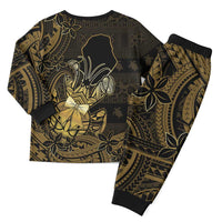 Niue Christmas Pajama Set Niuean Crab Xmas Tribal Waves - Polynesian Pride